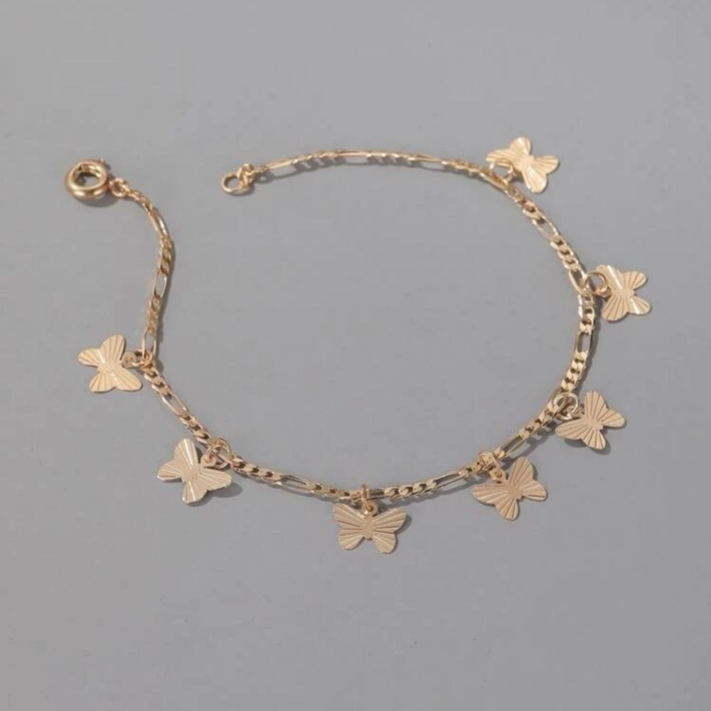 Butterfly tassel chain bracelet